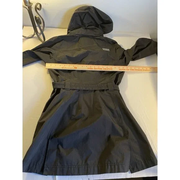 Outdoor Research Jacket Womens Small Black GrayEnvy Long Rain Coat Hooded